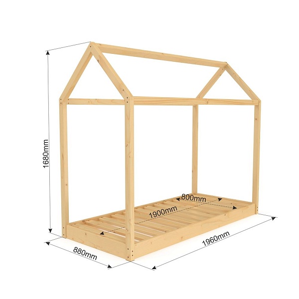 Lacquer house bed 80x190 cm SportBaby