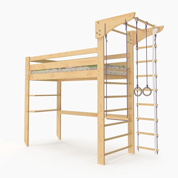Sports loft bed (Children's sleep 11) 80x190 cm SportBaby
