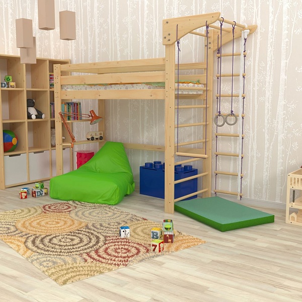 Sports loft bed (Children's sleep 11) 80x190 cm SportBaby