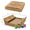 Children's sandbox with benches, back and cover 28 100x100 cm, SportBaby