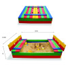 Children's sandbox 29 size 100x100 cm colored with benches and cover, SportBaby