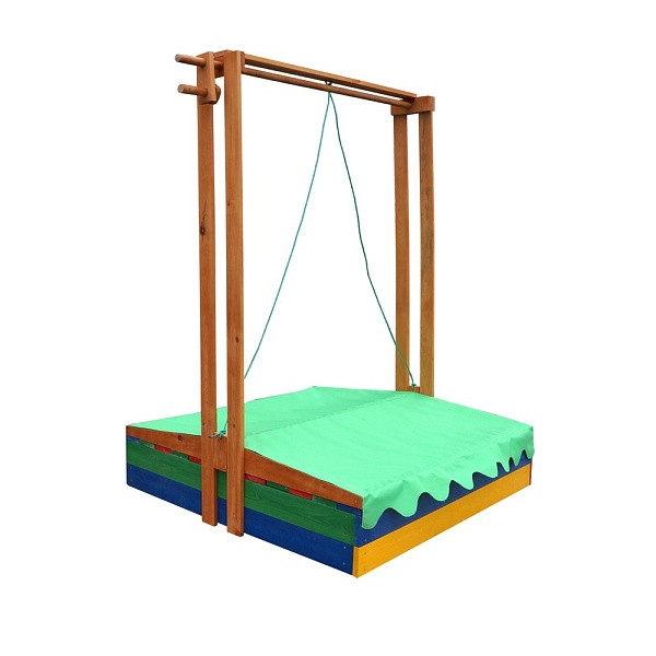 Sandbox wooden colored (roof, benches) SportBaby