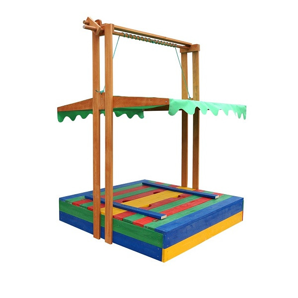 Sandbox wooden colored (roof, benches) SportBaby