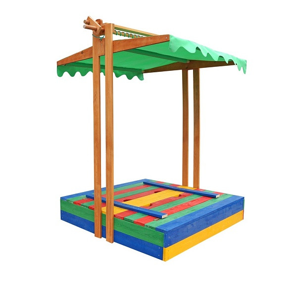 Sandbox wooden colored (roof, benches) SportBaby