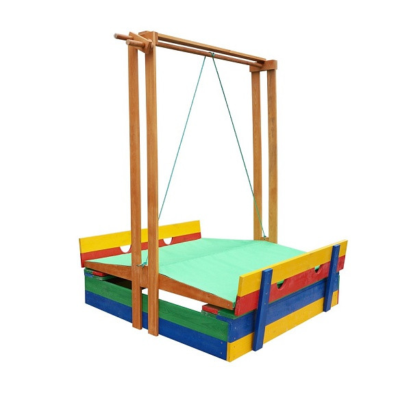 Sandbox wooden colored (roof, benches) SportBaby