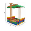 Sandbox wooden colored (roof, benches) SportBaby