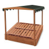 Sandbox made of wood with a roof and SportBaby benches