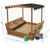 Sandbox made of wood with a roof and SportBaby benches