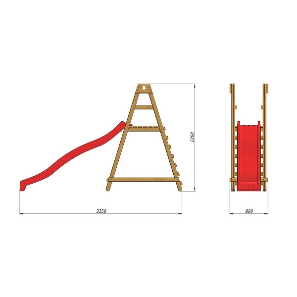Children's playground for the summer - a 3-meter SportBaby-1 slide
