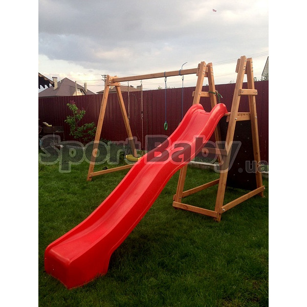 Children's playground made of wood, slide-swing-rings SportBaby-3