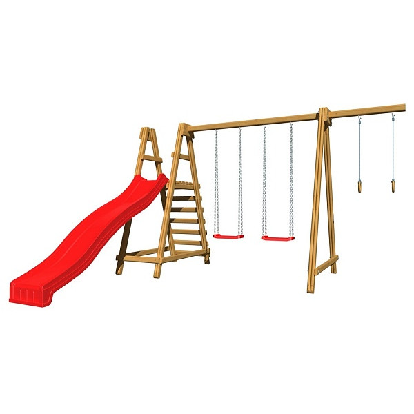 Children's playground made of wood, slide-swing-rings SportBaby-3
