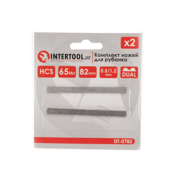 Комплект ножів для рубанка 82 мм, 2 шт Intertool DT-0782