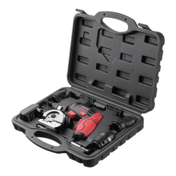 Cordless screwdriver, 4V, 5 Nm, lithium-ion, 1.5 Ah, 200 rpm, 4 nozzles + bits, case Intertool WT-0300