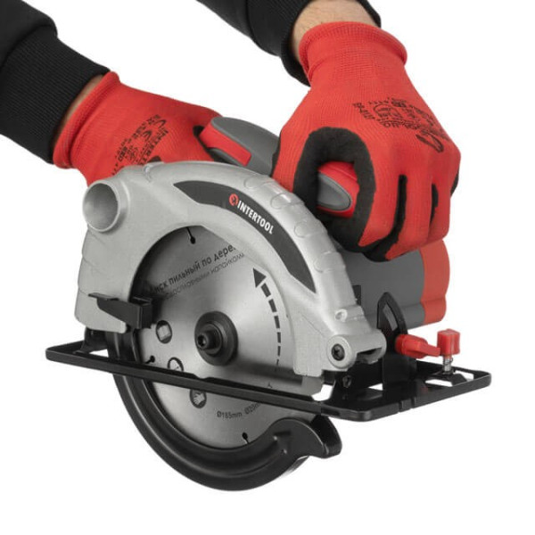 Circular saw 1300 W, 5000 rpm, angle of inclination 0-45°, cutting depth 41/57 mm, disc 185*20 mm Intertool DT-0613