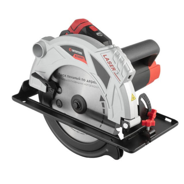 Circular saw 2000 W, 5000 rpm, angle 90-45°, cutting depth 85-56 mm, disc 235*30 mm, 40 teeth, laser Intertool WT-0623