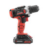 Cordless drill-screwdriver Li-Ion 18 V, 25 Nm, 0-400/0-1500 rpm, 2*2.0 Ah Intertool WT-0314