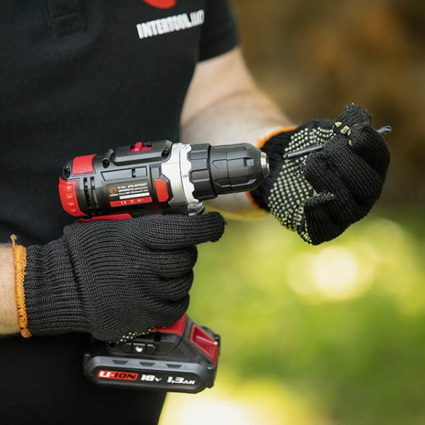 Cordless drill-screwdriver Li-Ion 18 V, 25 Nm, 0-400/0-1500 rpm, 2*2.0 Ah Intertool WT-0314