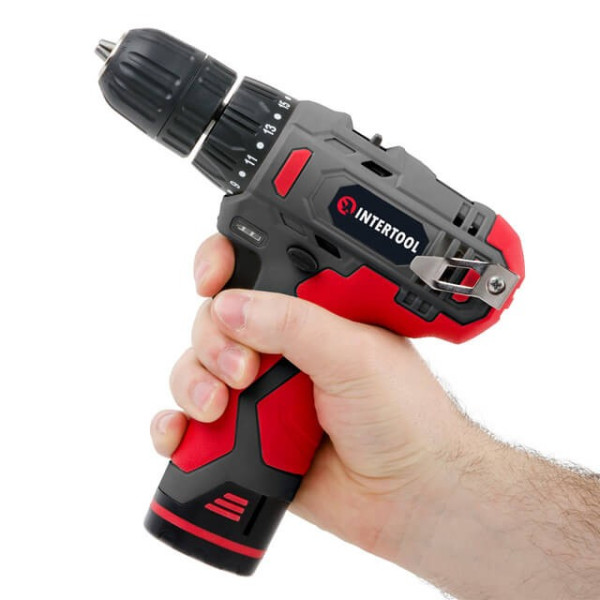 Cordless drill-screwdriver 12 V, 30 Nm, 0-350/0-1300 rpm, 0.8-10 mm, 1.5 Ah Intertool DT-0310