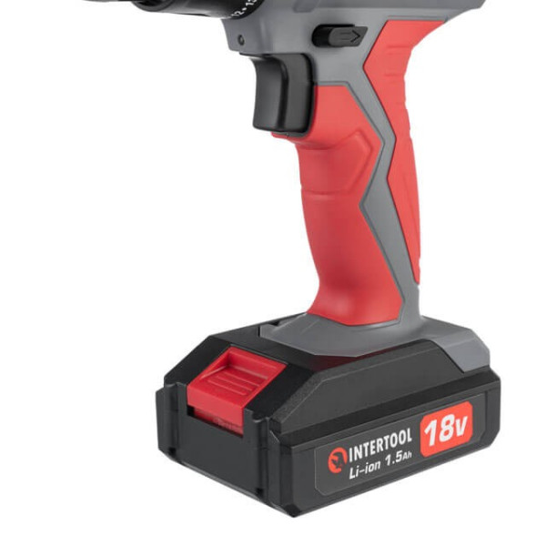 Cordless drill-screwdriver 18 V, 17 Nm, 0-700 rpm, 0.8-10 mm, Li-Ion, 1.5 Ah Intertool DT-0315