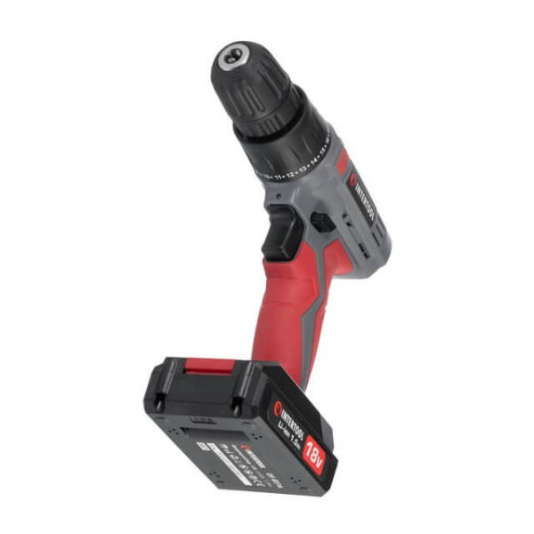 Cordless drill-screwdriver 18 V, 17 Nm, 0-700 rpm, 0.8-10 mm, Li-Ion, 1.5 Ah Intertool DT-0315