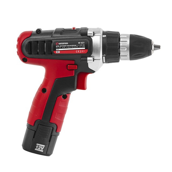 Cordless drill-screwdriver, Li-Ion 12V, 18Nm, 1.5 Ah, 2 speeds, 0-400/0-1500rpm, 2 batteries Intertool WT-0321