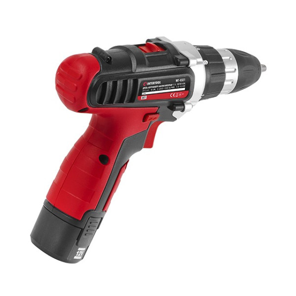 Cordless drill-screwdriver, Li-Ion 12V, 18Nm, 1.5 Ah, 2 speeds, 0-400/0-1500rpm, 2 batteries Intertool WT-0321