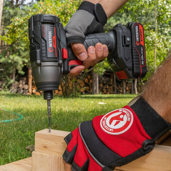 Impact screwdriver (screwdriver) cordless with a brushless motor 20 V, 200 Nm, 0-2900 rpm, 0-4000 rpm, 1/4, lithium-ion, 2.0 Ah, ZP 2A, case Intertool WT-0362