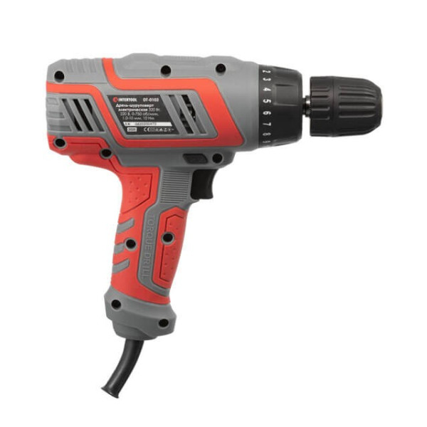 Electric drill-screwdriver 320 W, 220 V, 0-750 rpm, 0.8-10 mm, 10 Nm Intertool DT-0103