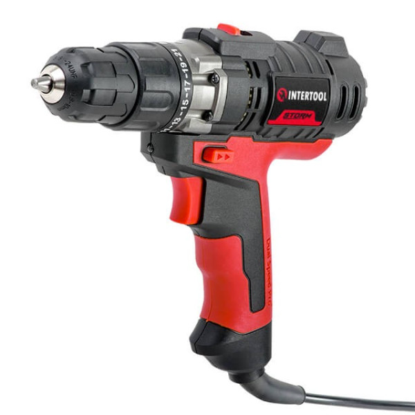Electric drill-screwdriver 420 W, 0-500/0-1800 rpm, 0.8-10 mm, max. torque 20 Nm Intertool WT-0104