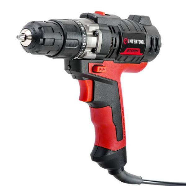 Electric drill-screwdriver 420 W, 0-500/0-1800 rpm, 0.8-10 mm, max. torque 20 Nm Intertool WT-0104