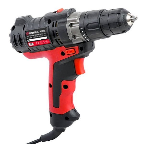 Electric drill-screwdriver 420 W, 0-500/0-1800 rpm, 0.8-10 mm, max. torque 20 Nm Intertool WT-0104