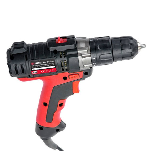 Electric drill-screwdriver 420 W, 0-500/0-1800 rpm, 0.8-10 mm, max. torque 20 Nm Intertool WT-0104