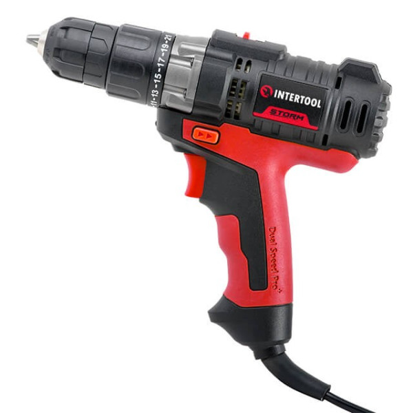 Electric drill-screwdriver 420 W, 0-500/0-1800 rpm, 0.8-10 mm, max. torque 20 Nm Intertool WT-0104