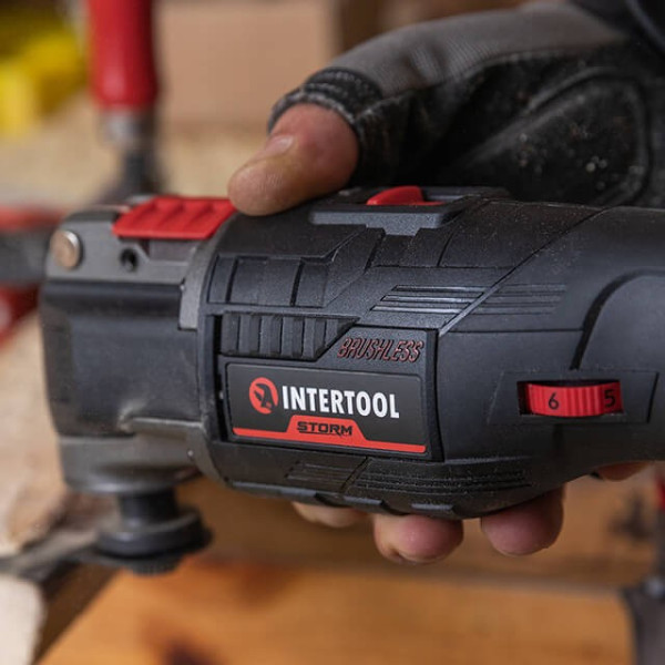 Battery renovator with brushless motor 20 V, 8000-20000 rpm, oscillation angle 3.2° without ZP and battery Intertool WT-0369
