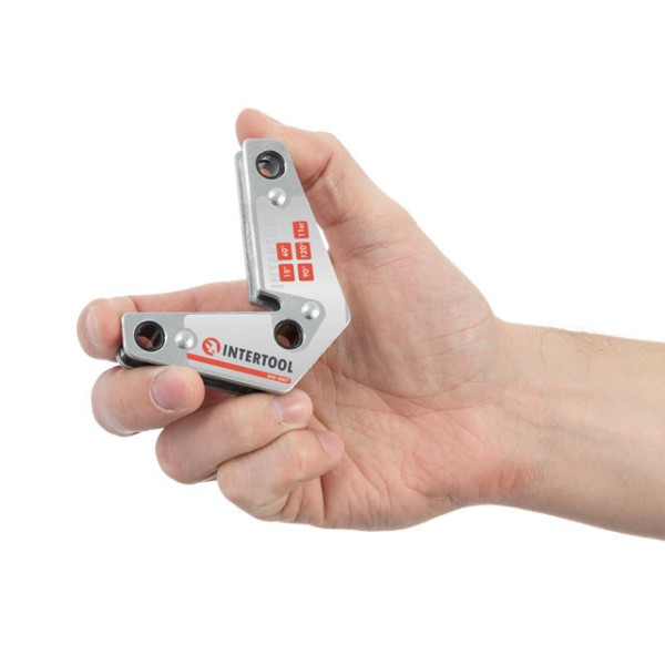 Magnetic angle for welding, 15°, 60°, 90°, 120°, 11 kg, 75*85 mm Intertool MW-0007