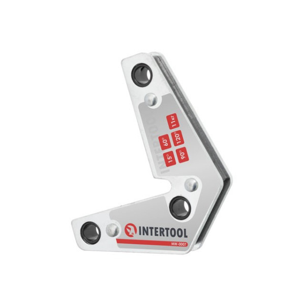 Magnetic angle for welding, 15°, 60°, 90°, 120°, 11 kg, 75*85 mm Intertool MW-0007