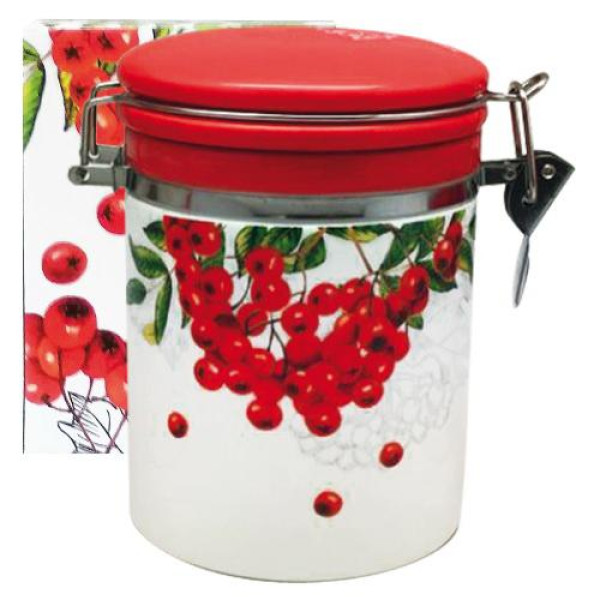 Емкость для сыпучих продуктов 0,75 л Калина красная (d-9,5 см, h-11) SNT Украина