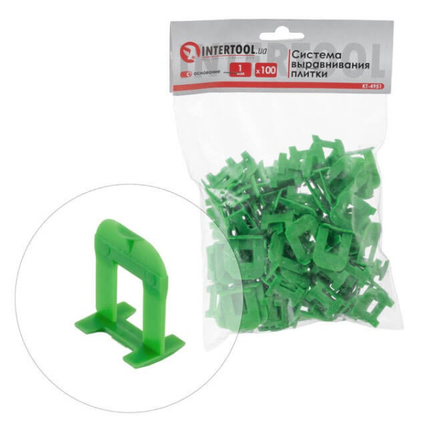 Tile leveling system, base 1 mm / 100 pcs Intertool KT-4951
