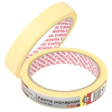 Стрічка малярська 19 мм, 20 м, жовта Intertool DM-1920