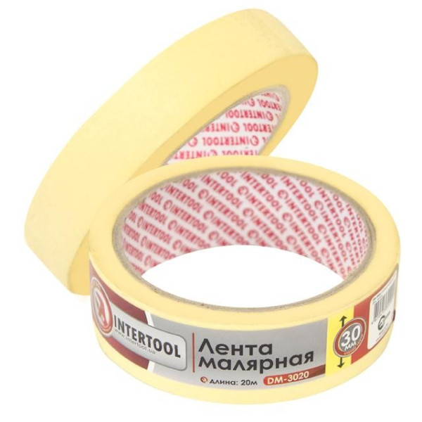 Painter's tape 30 mm, 20 m, yellow Intertool DM-3020