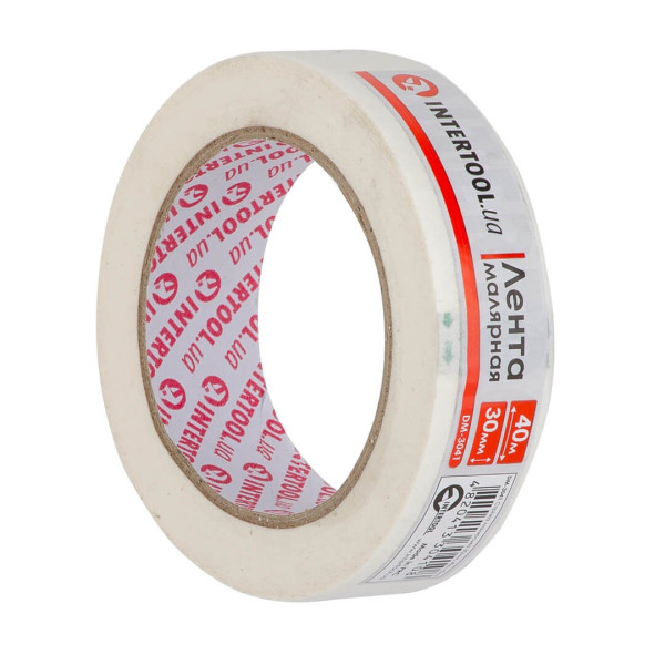 Лента малярная 30 мм, 40 м, белая Intertool DM-3041