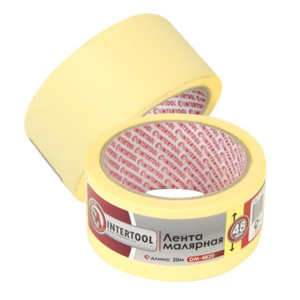 Painter's tape 48 mm, 20 m, yellow Intertool DM-4820