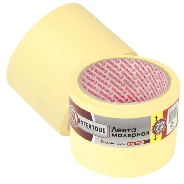 Painter's tape 72 mm, 20 m, yellow Intertool DM-7220