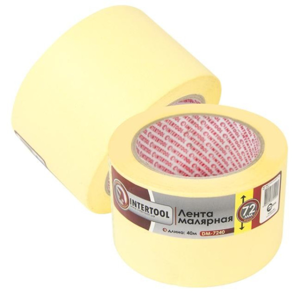 Painter's tape 72 mm, 40 m, yellow Intertool DM-7240