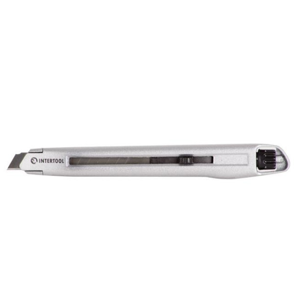Metal reinforced knife, blade 9 mm, screw-fixing of the blade Intertool HT-0509