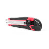 Knife with a metal guide under the blade 18 mm with a rubber handle Intertool HT-0503