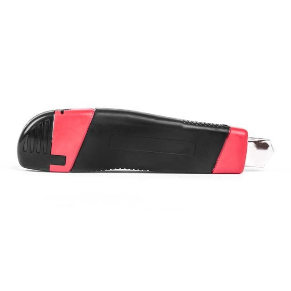 Knife with a metal guide under the blade 18 mm with a rubber handle Intertool HT-0503