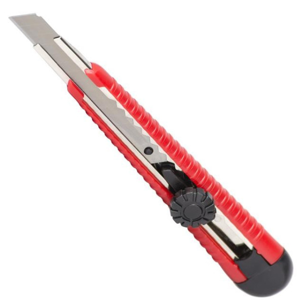 Knife with a metal guide under the blade 9 mm, with screw fixation Intertool HT-0511