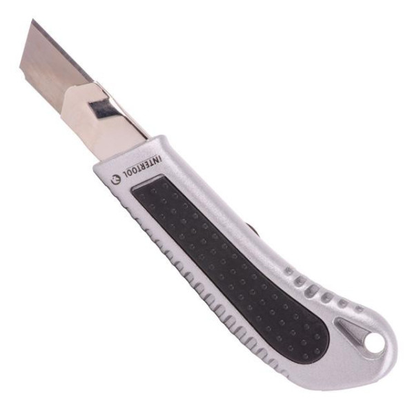 Knife with 18 mm snap-off blade, metal guide Intertool HT-0507