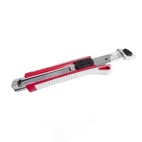 Knife with 3 snap-off blades 18 mm, metal guide, anti-slip case Intertool HT-0508